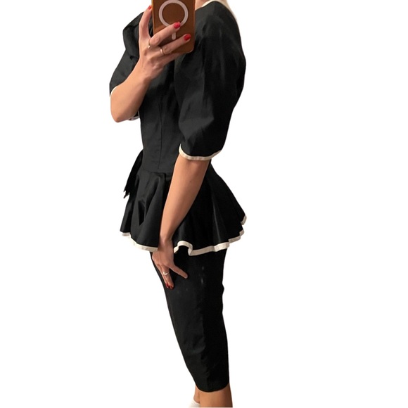 Saks Fifth Avenue black dress with bow cotton size 4 - Picture 7 of 10